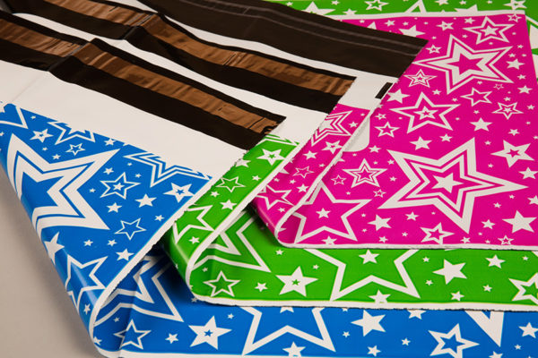 star patterned mailing bags
